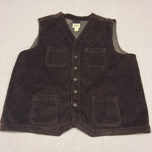 Orton Brothers Corduroy Vest Mens 2XL Brown Cotton Western Classic Casual - Picture 1 of 6
